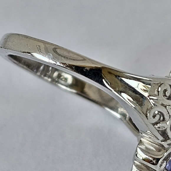 Genuine Tanzanite Ring set in Platinum over 925 Size 9! - Picture 13 of 15